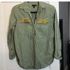 J Crew half button down tunic